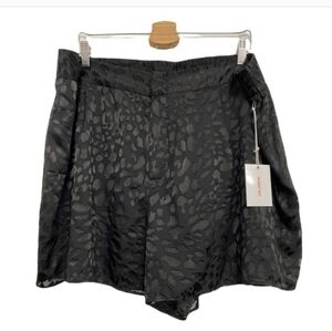 Good American Midnight Black Leopard Burnout Shorts 3X